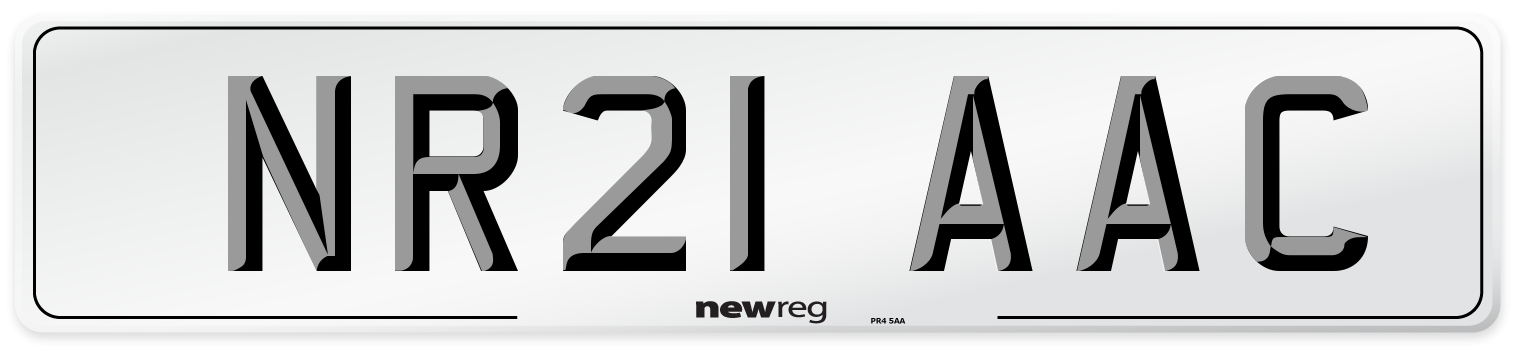 NR21 AAC Number Plate from New Reg